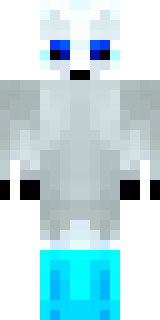 a snow fox spirit in white fur with blue markings