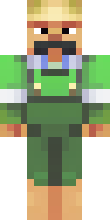 a farmer villager in a straw hat with a green apron