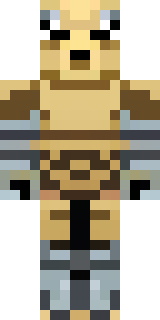 a piglin brute in gold armor with a snout and tusks