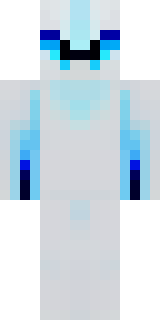 a snow fox spirit in white fur with blue markings