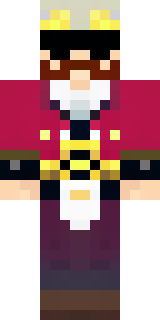 a pirate captain in a long red coat and tricorn hat