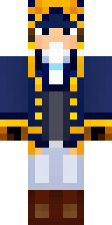 an airship captain in a navy coat with copper gadgets