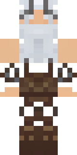 a frost viking in white furs and a horned helm