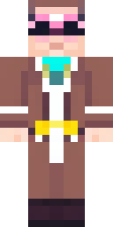 a friendly villager librarian in brown robes with glasses