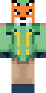 an anthropomorphic fox in a green explorer jacket