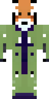 an anthropomorphic fox in a green explorer jacket