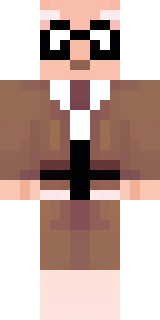 a friendly villager librarian in brown robes with glasses