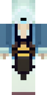 a ghostly pirate with pale skin and a tattered blue coat
