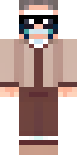 a friendly villager librarian in brown robes with glasses