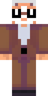 a friendly villager librarian in brown robes with glasses