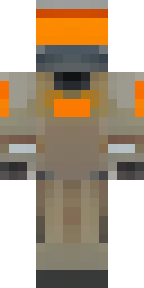 a battle-worn pilot in orange plating with scorch marks