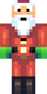 a jolly Santa in a red suit with a white beard and sack