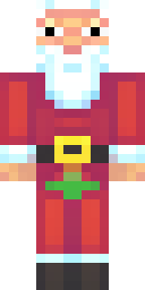 a jolly Santa in a red suit with a white beard and sack