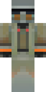 a battle-worn pilot in orange plating with scorch marks
