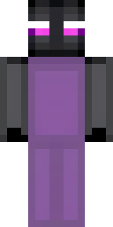an enderman-inspired figure, tall and black with purple eyes