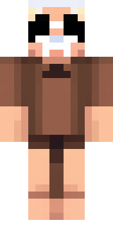 a friendly villager librarian in brown robes with glasses