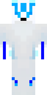 a snow fox spirit in white fur with blue markings