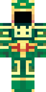 a jade samurai in green and gold ceremonial armor