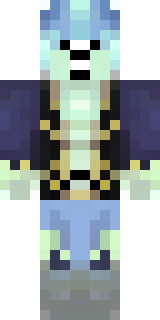 a ghostly pirate with pale skin and a tattered blue coat