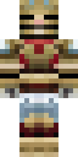 a gladiator in bronze arm guards and a red-plumed helmet