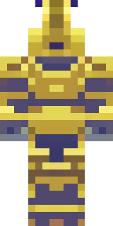 a piglin brute in gold armor with a snout and tusks