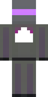 an enderman-inspired figure, tall and black with purple eyes