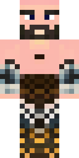 a viking warrior in fur and iron with a braided beard