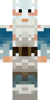 a frost viking in white furs and a horned helm