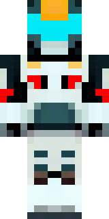 a mecha pilot in a white flight suit with a segmented helmet