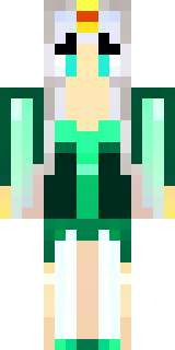 a queen in a flowing emerald gown with a silver tiara