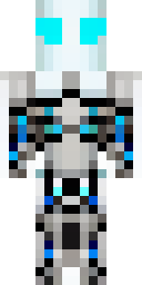 a chrome android with glowing blue eyes and exposed joints