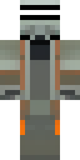 a battle-worn pilot in orange plating with scorch marks