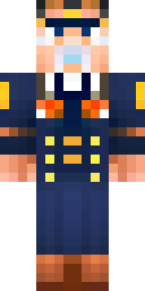 an airship captain in a navy coat with copper gadgets