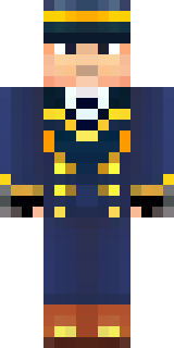 an airship captain in a navy coat with copper gadgets