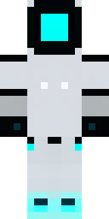 a sleek white service robot with a single cyan sensor