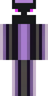 an enderman-inspired figure, tall and black with purple eyes