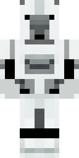 a mecha pilot in a white flight suit with a segmented helmet