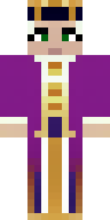 a young king in an ermine-trimmed purple cloak and gold crown