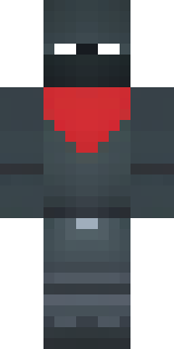 a shadow ninja in matte black with a red scarf