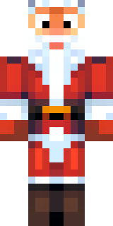 a jolly Santa in a red suit with a white beard and sack