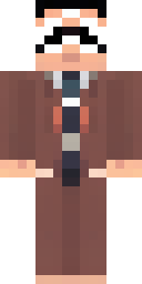 a friendly villager librarian in brown robes with glasses
