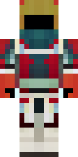 a samurai in red lacquered armor with a horned helmet