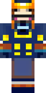 an airship captain in a navy coat with copper gadgets