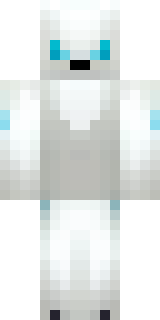 a snow fox spirit in white fur with blue markings