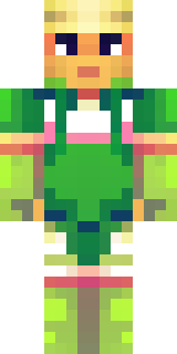 a farmer villager in a straw hat with a green apron