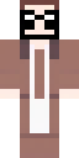 a friendly villager librarian in brown robes with glasses