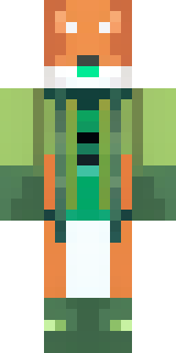 an anthropomorphic fox in a green explorer jacket