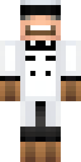 a cheerful chef in a white coat and tall hat with a wooden spoon