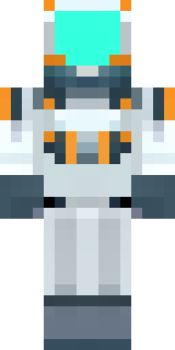 a mecha pilot in a white flight suit with a segmented helmet