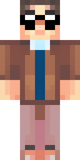 a friendly villager librarian in brown robes with glasses